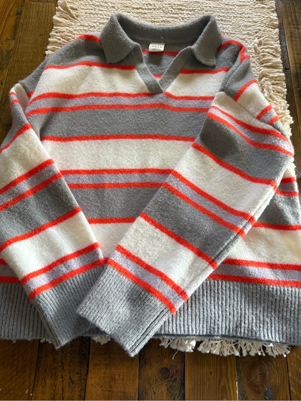 NIKKA K STRIPED COLLARED SWEATER NWT OVERSIZED M